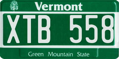 VT license plate XTB558