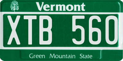 VT license plate XTB560