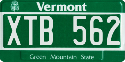 VT license plate XTB562