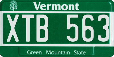 VT license plate XTB563