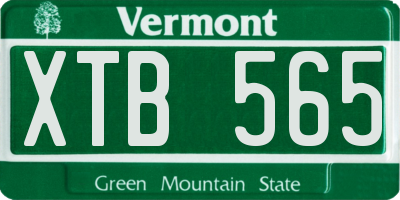 VT license plate XTB565