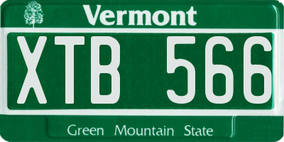 VT license plate XTB566