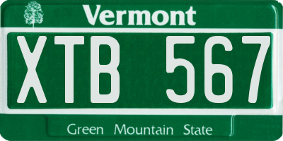 VT license plate XTB567