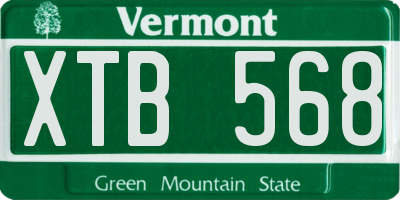 VT license plate XTB568