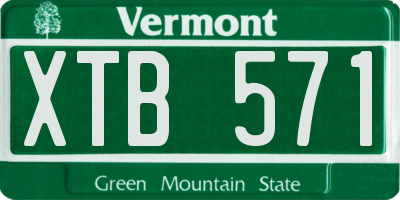 VT license plate XTB571