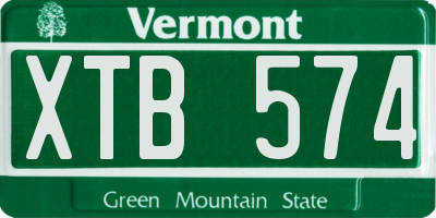 VT license plate XTB574
