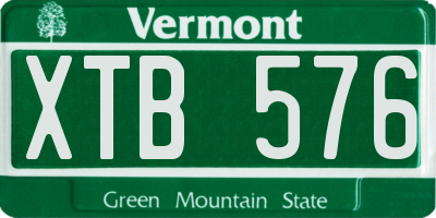 VT license plate XTB576