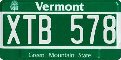 VT license plate XTB578
