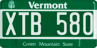 VT license plate XTB580