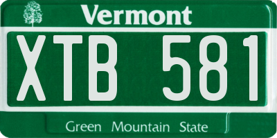 VT license plate XTB581