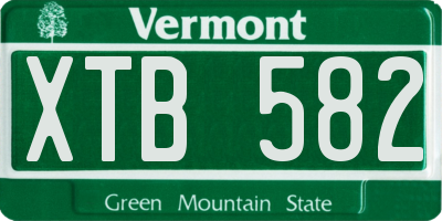 VT license plate XTB582