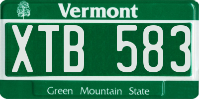 VT license plate XTB583
