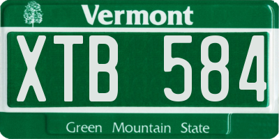 VT license plate XTB584