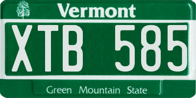 VT license plate XTB585