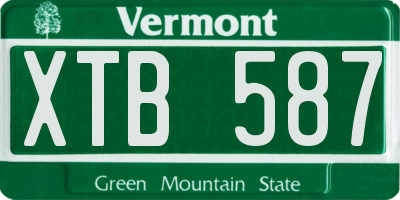 VT license plate XTB587