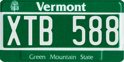 VT license plate XTB588