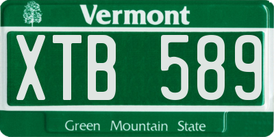VT license plate XTB589
