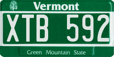 VT license plate XTB592