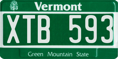 VT license plate XTB593