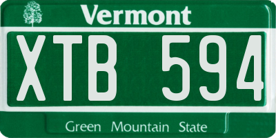 VT license plate XTB594