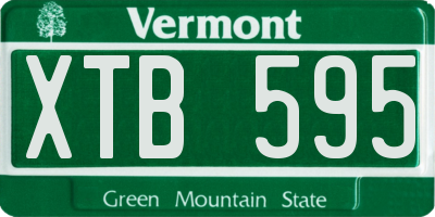 VT license plate XTB595