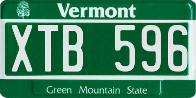 VT license plate XTB596