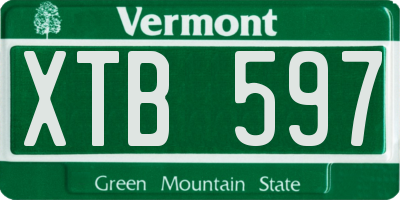 VT license plate XTB597