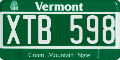 VT license plate XTB598
