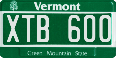 VT license plate XTB600