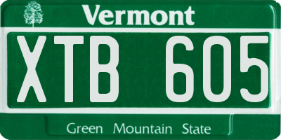 VT license plate XTB605