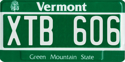 VT license plate XTB606