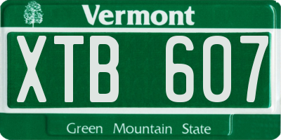VT license plate XTB607