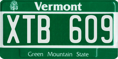 VT license plate XTB609