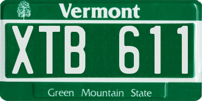 VT license plate XTB611