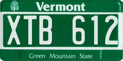 VT license plate XTB612