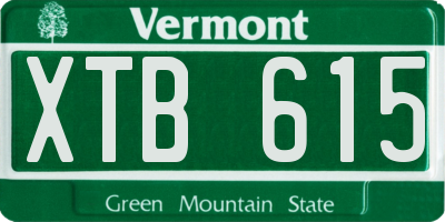VT license plate XTB615