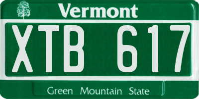 VT license plate XTB617