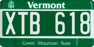 VT license plate XTB618