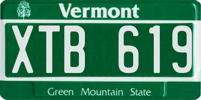 VT license plate XTB619