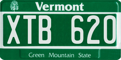 VT license plate XTB620