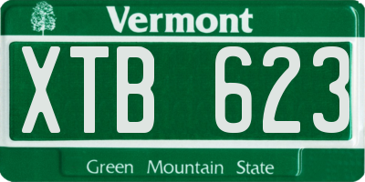 VT license plate XTB623