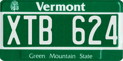 VT license plate XTB624