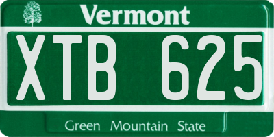 VT license plate XTB625