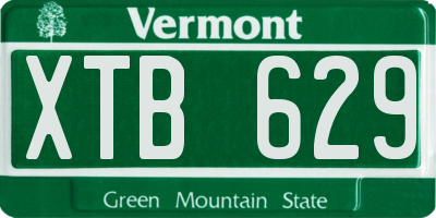 VT license plate XTB629
