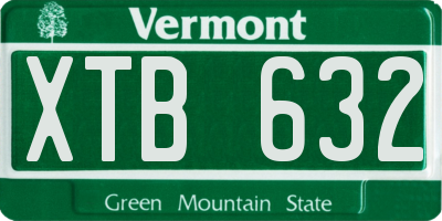 VT license plate XTB632