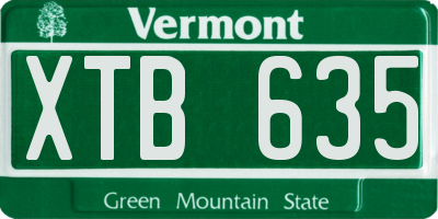 VT license plate XTB635