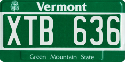 VT license plate XTB636