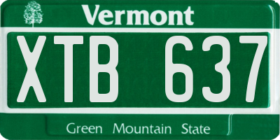 VT license plate XTB637
