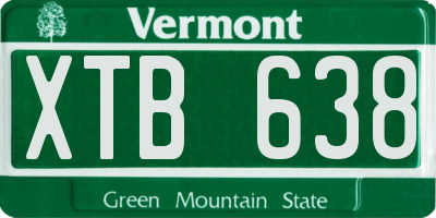 VT license plate XTB638