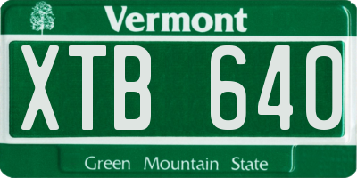 VT license plate XTB640